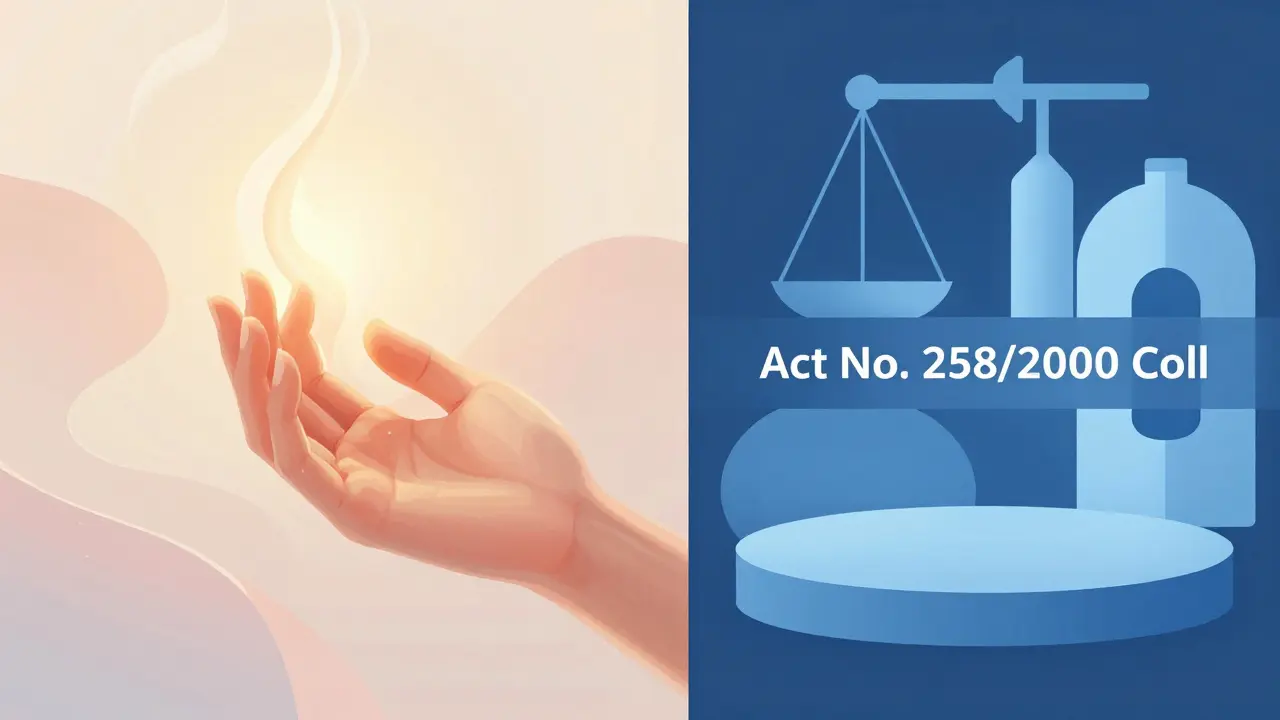 Conceptual art balancing spiritual wellness and legal regulations